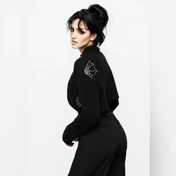 Disturbia Catch Feelings Embroidered Knit Bolero Size S - Picture 4 of 12